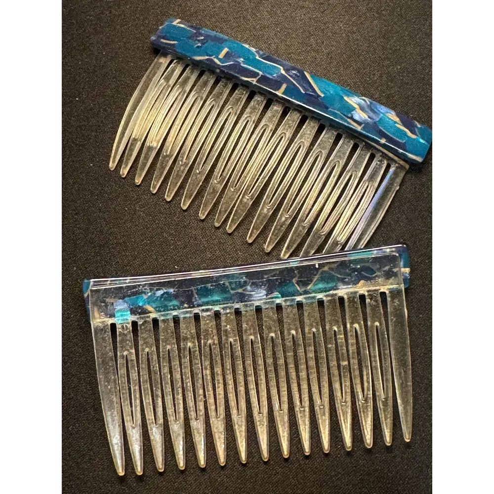 Vintage Set of Hair Combs Signed France - Picture 3 of 3